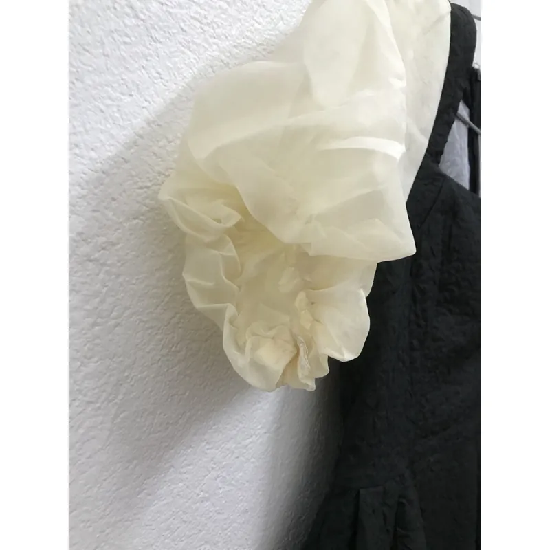 Đầm cổ vuông tay voan bồng size S 695941