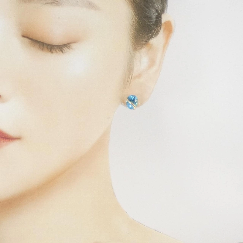 K18YG Blue Topaz Bông tai - Hàng hiệu Chính hãng 870873