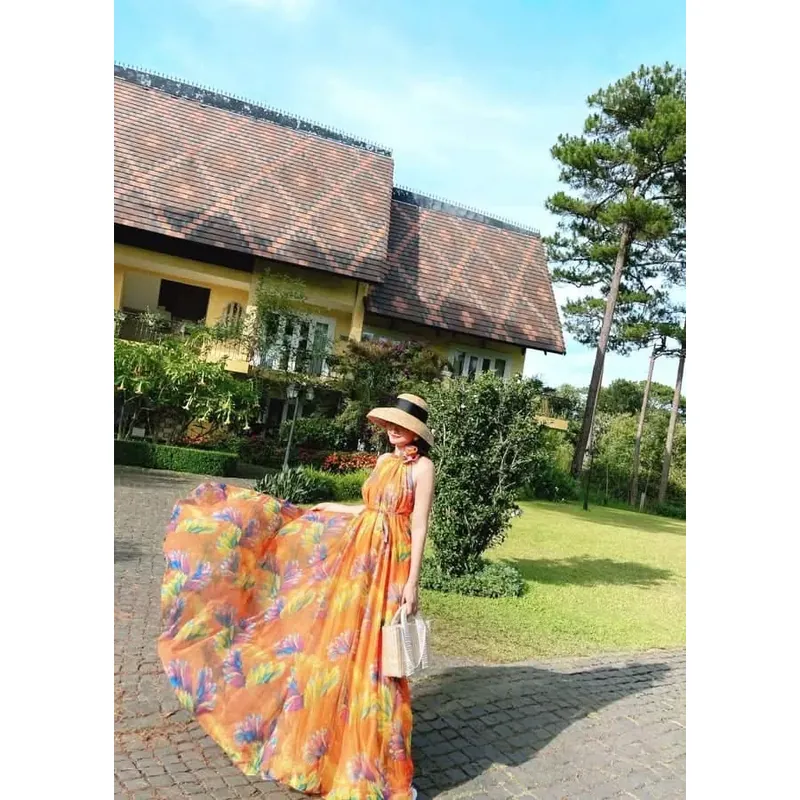 Đầm maxi hoạ tiết 719397