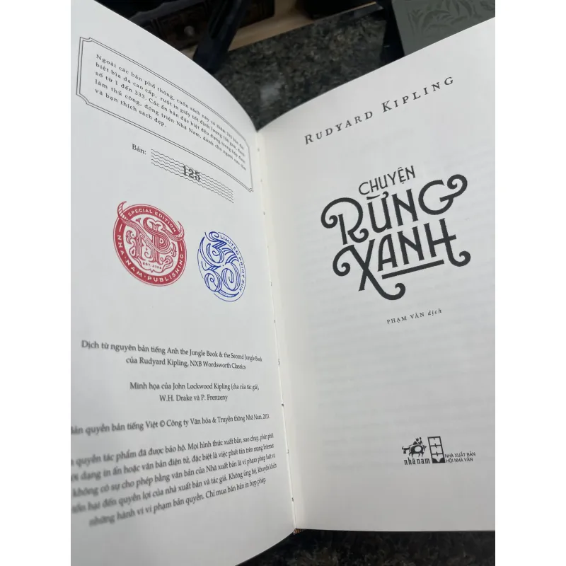 Chuyện rừng xanh Rudyard Kipling bản đặc biệt bìa da 744926