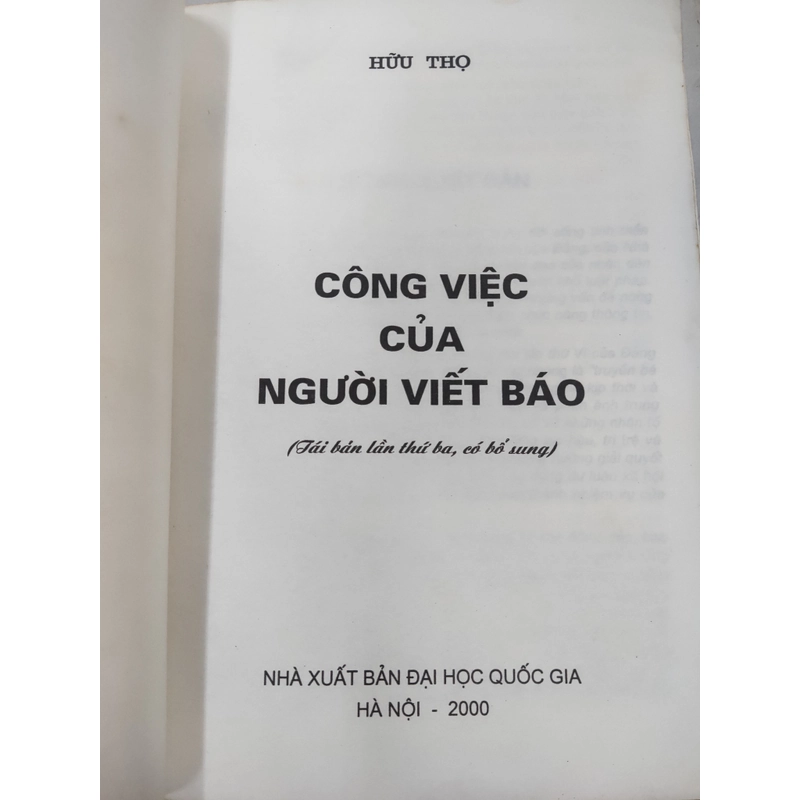 Hữu Thọ Công Việc Của Người Viết Báo 322740