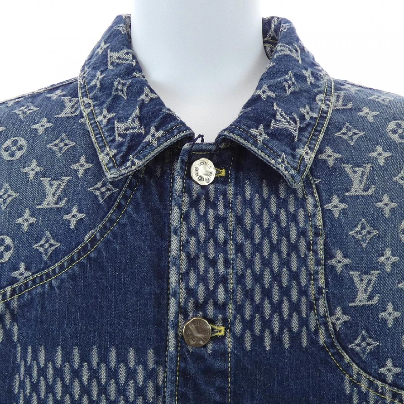 Áo khoác denim LOUIS VUITTON Giant Damier Wave Monogram NIGO HJA10WUZC - Hàng hiệu Chính hãng 892492