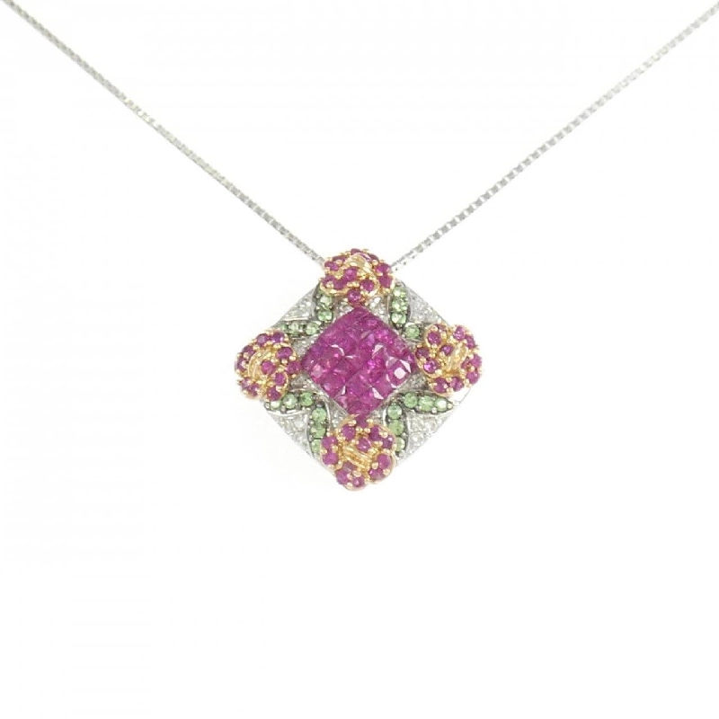 K18 Ba màu Đá quý Dây chuyền - Hàng hiệu Chính hãng 861101