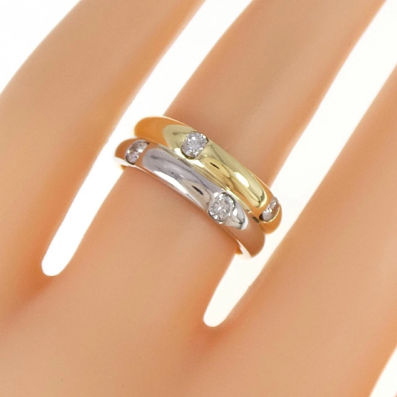 Nhẫn kim cương K18YG/PT 0.20CT 672617