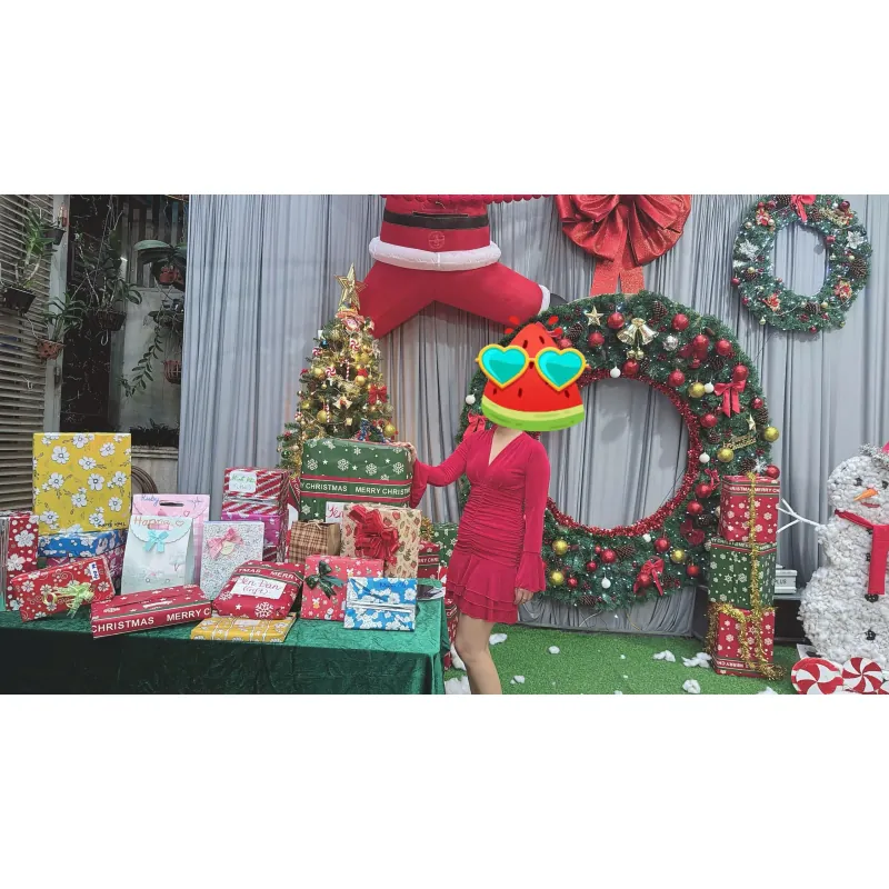 Váy đỏ size M mặc 1 lần duy nhất chụp hình Noel 936575