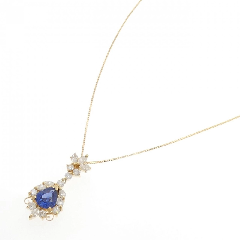 K18YG Sapphire Necklace 1.07CT - Hàng hiệu Authentic 858791
