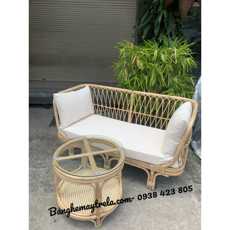 Combo bàn ghế kèm xích đu mây 674211