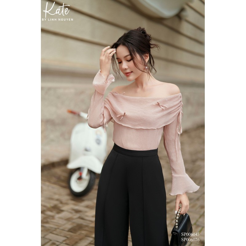 thanh lý áo trễ vai Kate by Linhnguyen hồng nude sz M 145402