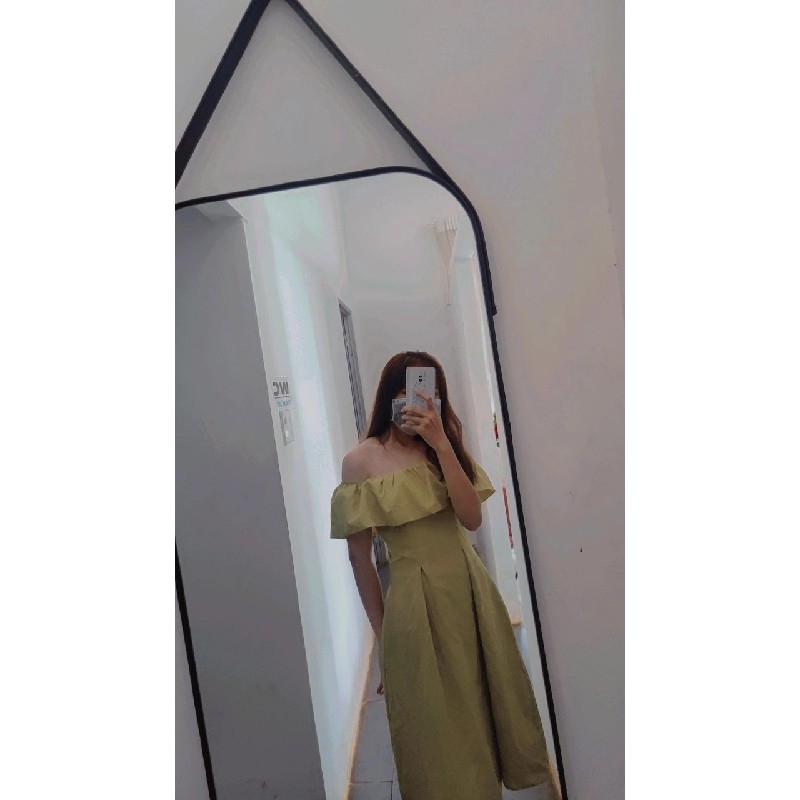Đầm giá rẻ màu xanh bơ  17017