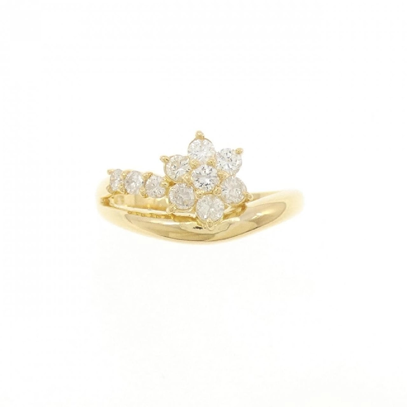 Nhẫn kim cương hoa K18YG 0.5CT 673409