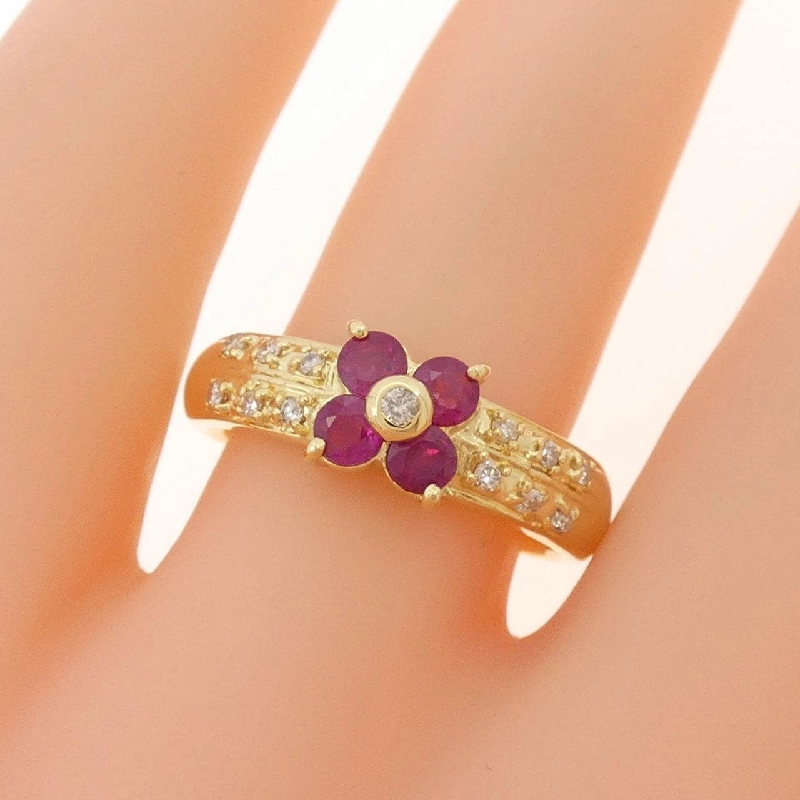 Nhẫn Ruby Hoa K18YG 0.50CT - Hàng hiệu Chính hãng 854946