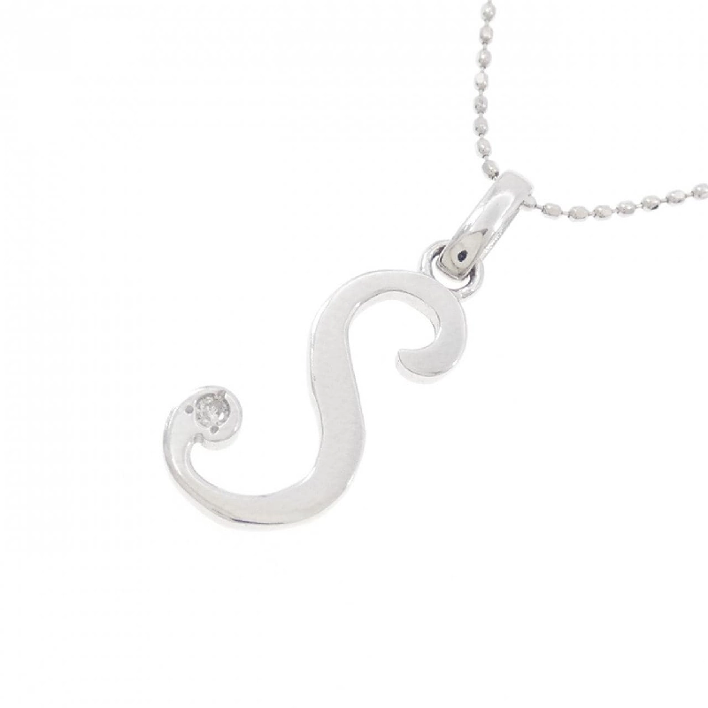 K18WG Chữ cái S Dây chuyền kim cương - Hàng hiệu Chính hãng 856742