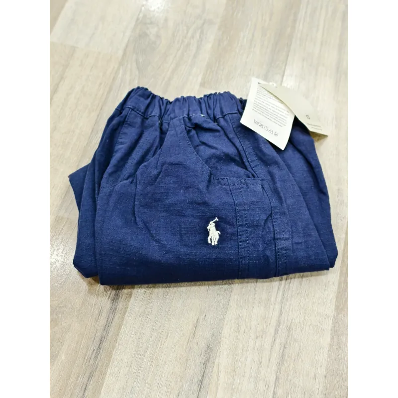 🤴Bé trai 5-6y dưới 22kg Combo Áo Polo giả sơ mi caro + Quần dài xanh navy  956991