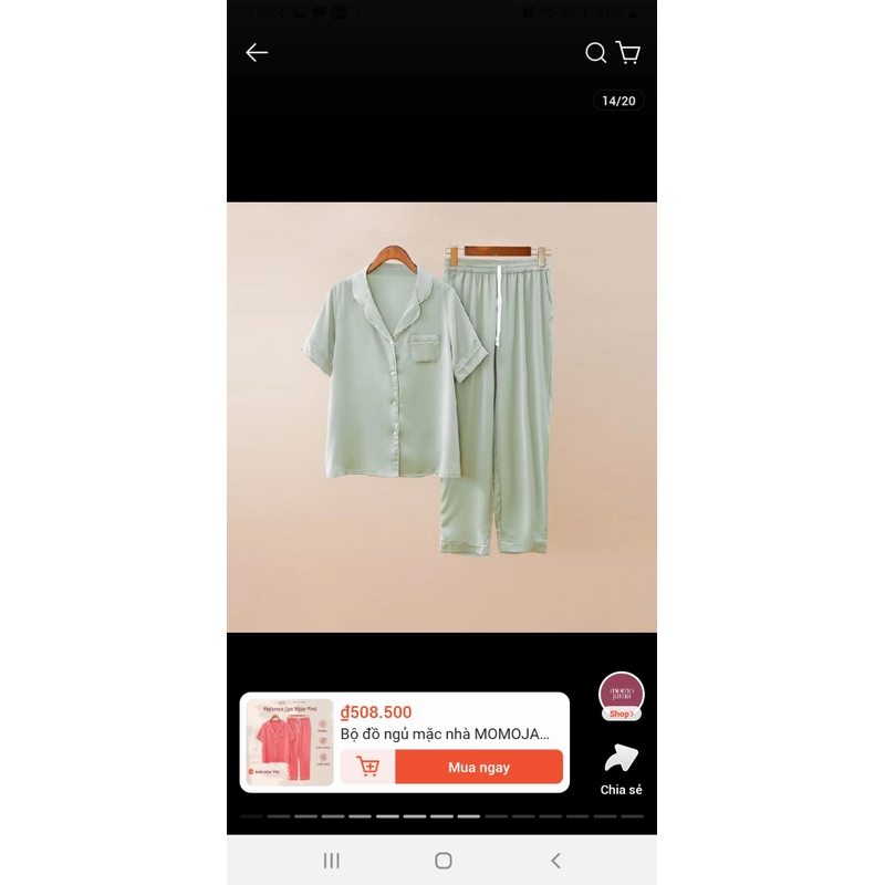 Pyjama lụa ngọc trai - size M | 2 màu 463546
