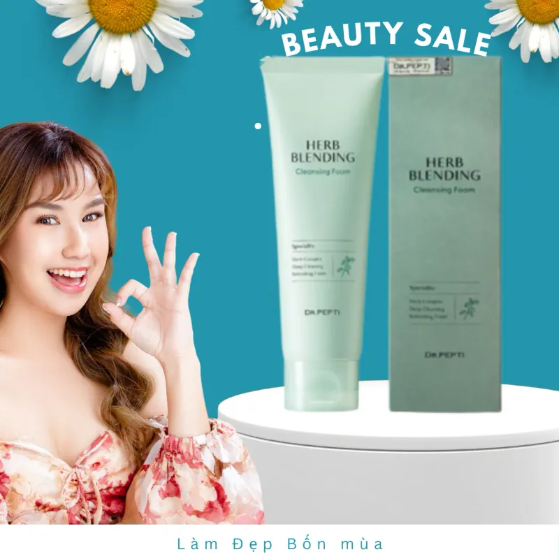 Sửa rửa mặt thảo dược trà xanh Dr.Pepti chính hãng nguyên tem 297915