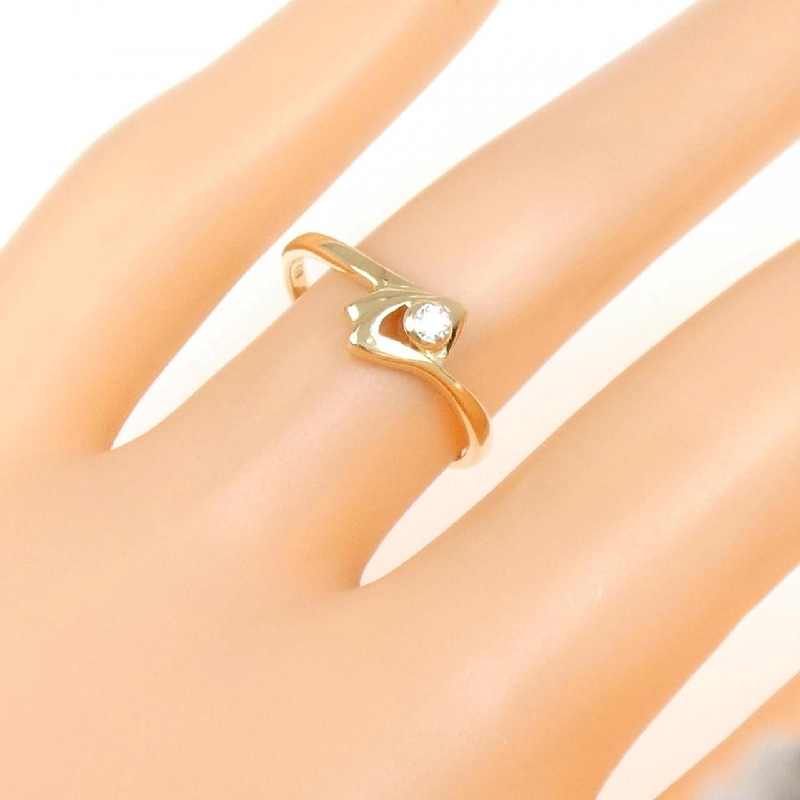 Nhẫn kim cương K18YG 0.06CT 673584