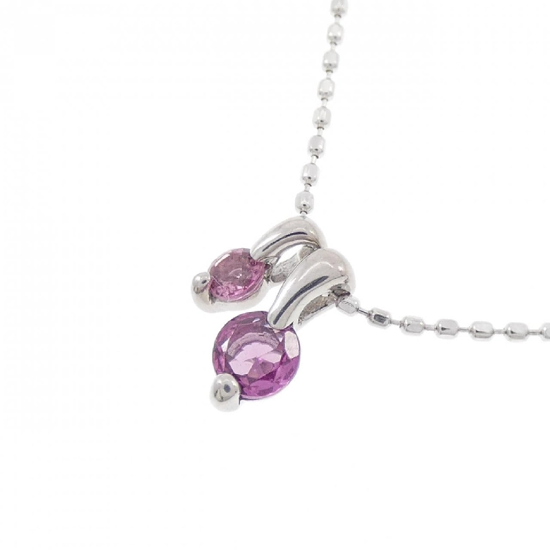 K18WG Đá Garnet Dây Chuyền - Hàng hiệu Chính hãng 861850