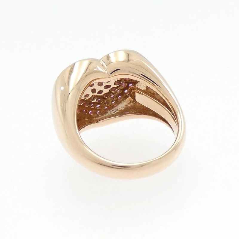 Nhẫn hồng ngọc chữ R 18KPG/18KWG - Hàng hiệu Authentic 0.63CT 854256