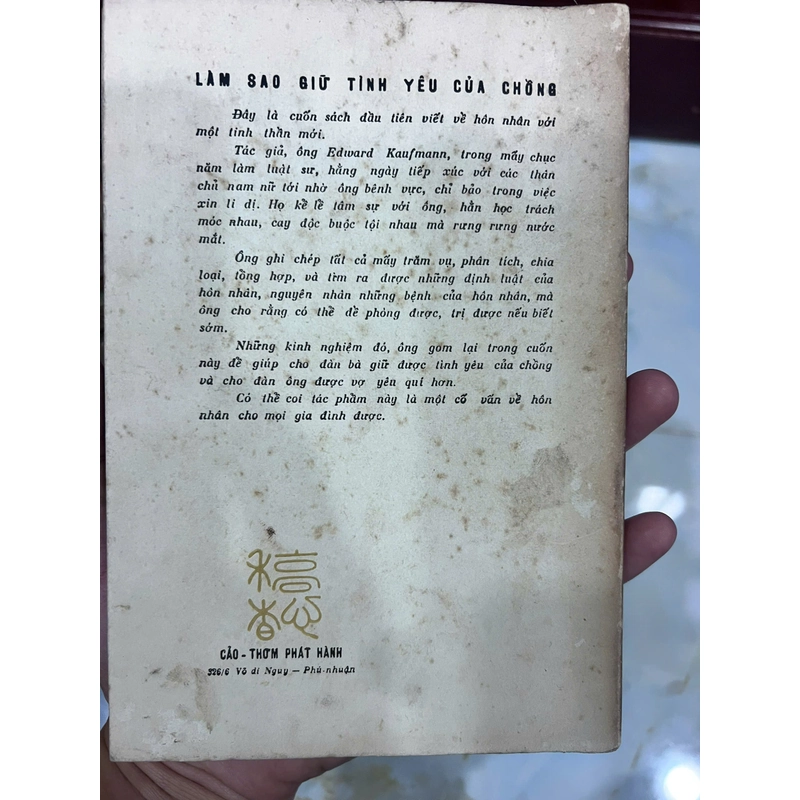 LÀM SAO GIỮ TÌNH YÊU CỦA CHỒNG (BẢN ĐẶC BIỆT, CÓ CHỮ KÝ DỊCH GIẢ_ - NGUYỄN HIẾN LÊ 532274