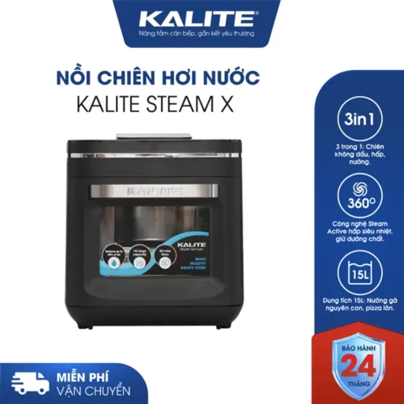 Nồi chiên hơi nước KALITE STEAM X 15 lít đa năng hấp nướng chiên 585545
