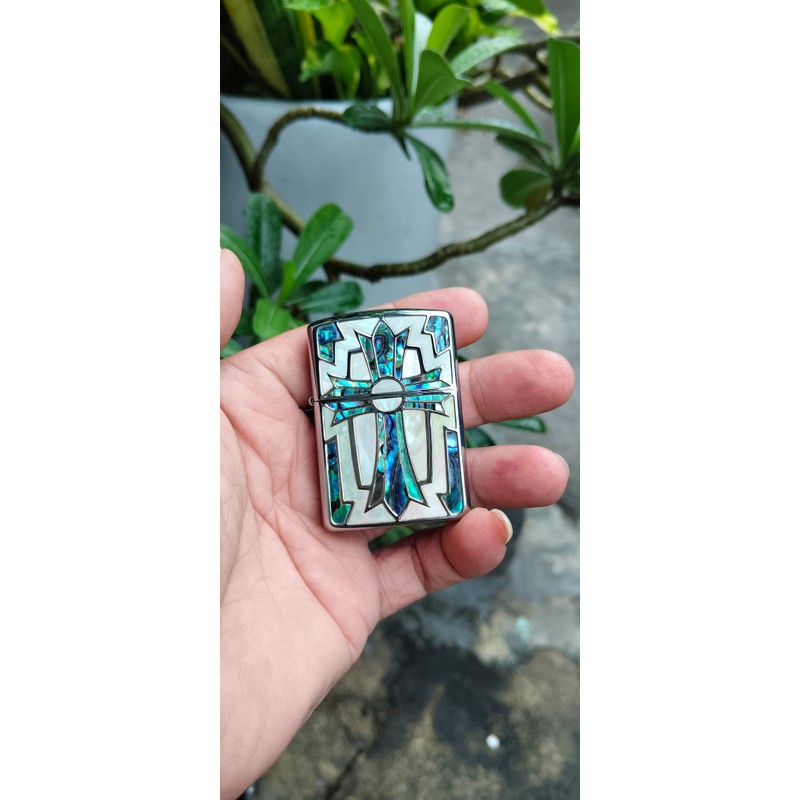 ZIPPO AMOR KHẢM TRAI 2 MẶT. 185635