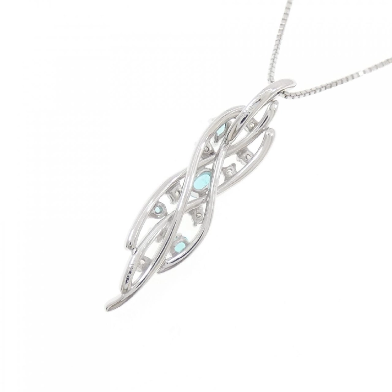 K18WG Paraiba Tourmaline Necklace 0.25CT - Hàng hiệu Authentic 857494