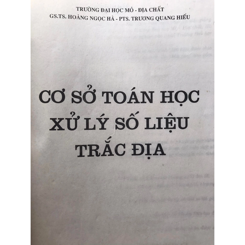 CƠ SỞ TOÁN HỌC XỬ LÝ SỐ LIỆU TRẮC ĐỊA 464184