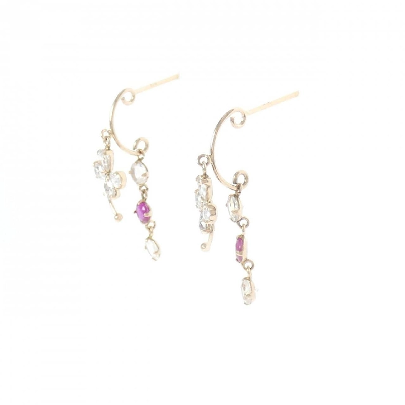 K14PG Bông tai đá màu hoa - Hàng hiệu Authentic 868565