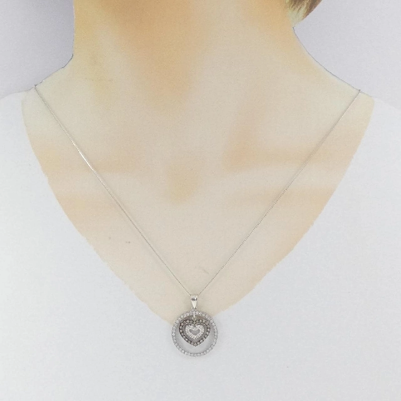 K18WG Dây chuyền kim cương hình trái tim 0.60CT - Hàng hiệu Chính hãng 866225