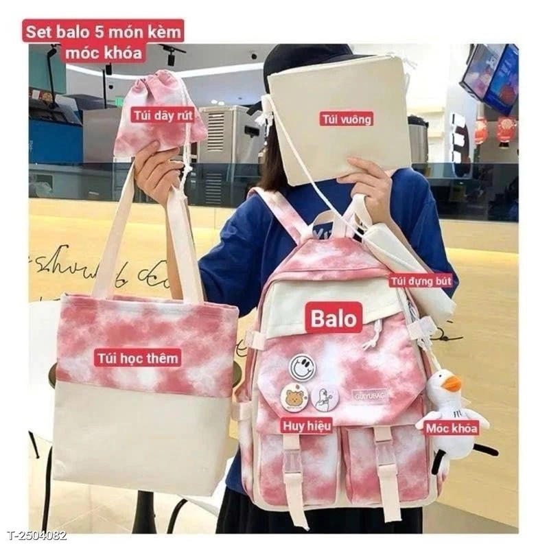 🎒 SET BALO 5 MÓN DỄ THƯƠNG  – SIÊU XỊN CHO HỌC SINH, SINH VIÊN, DÂN VĂN PHÒNG  503203