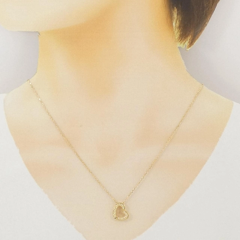 K18YG Dây chuyền kim cương hình trái tim 0.09CT - Hàng hiệu Chính hãng 858901