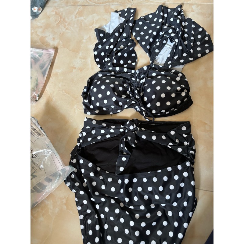 Bikini chấm bi trắng đen 80063