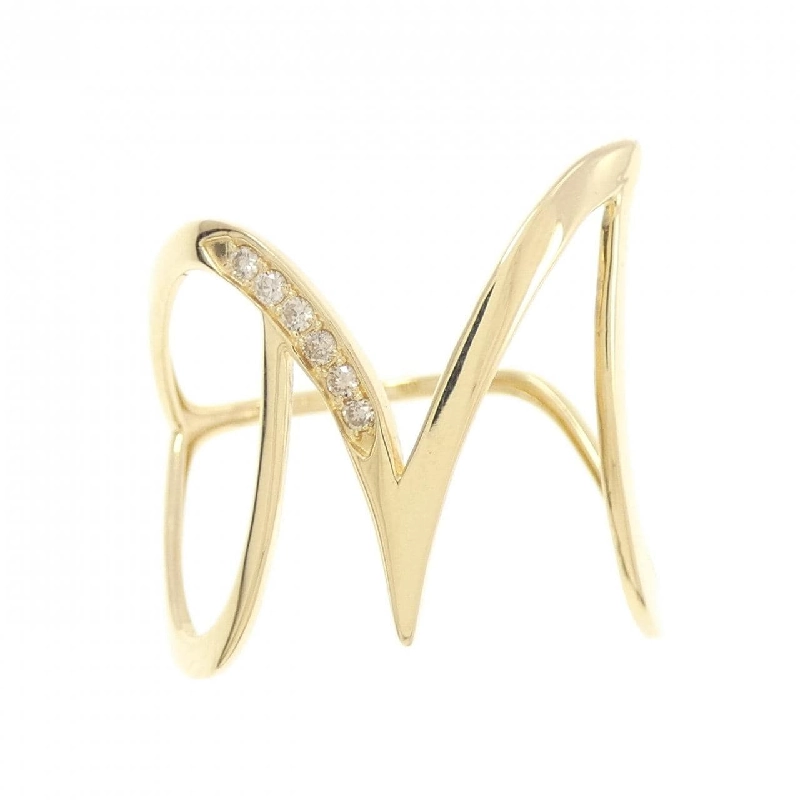 Nhẫn kim cương chữ M K18YG 0.05CT 669686