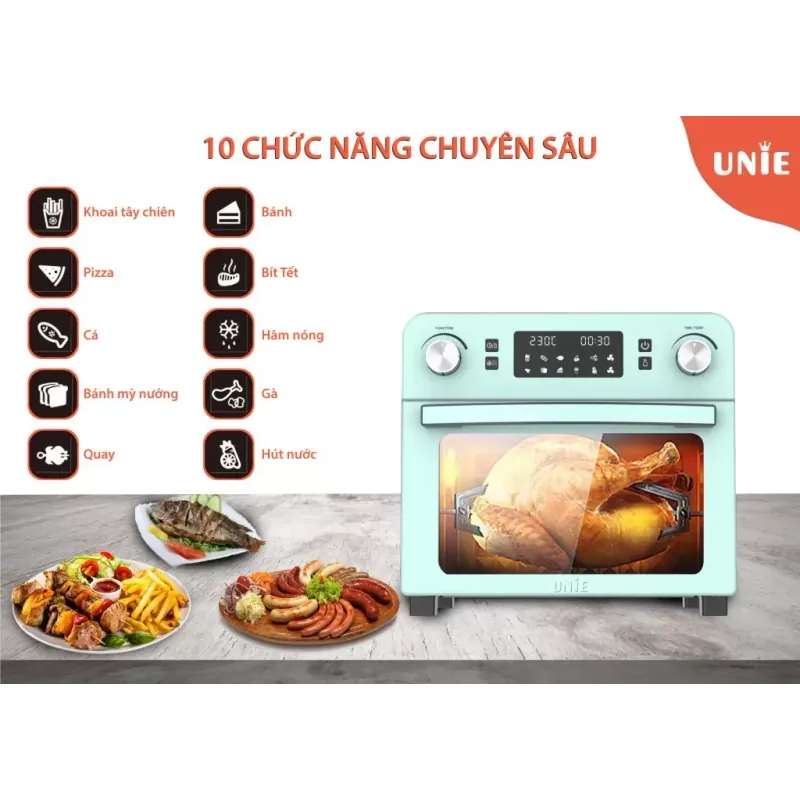 Lò nướng kiêm nồi chiên không dầu UNIE Q36 782576