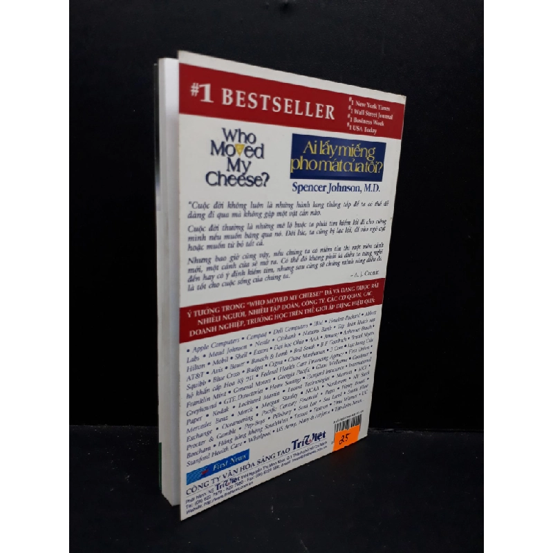 Ai lấy miếng pho mát của tôi ? mới 80% bẩn bìa, ố nhẹ, có chữ ký 2006 HCM1410 Spencer Johnson , M.D. KỸ NĂNG 340225