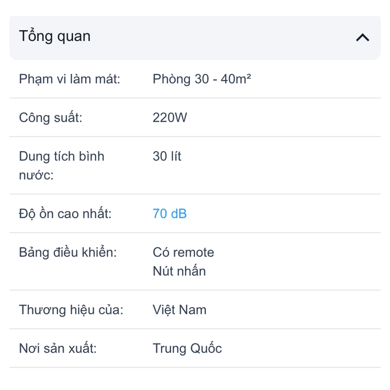 QUẠT ĐIỀU HOÀ SUNHOUSE SHD7721 30L (mới 90%) 367285