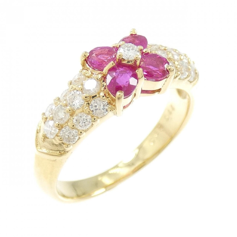 Nhẫn Ruby Hoa K18YG 0.52CT - Hàng hiệu Chính hãng 852369