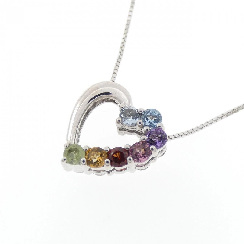 K10WG Dây chuyền hình trái tim đá màu - Hàng hiệu Authentic 861075