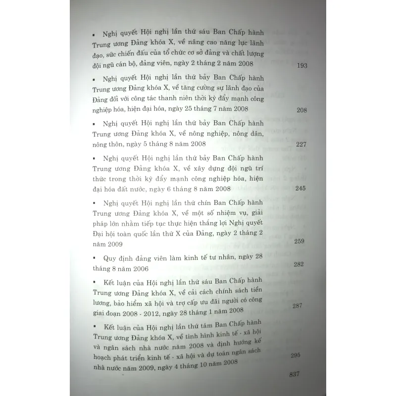 Các nghị quyết của trung ương Đảng 2005-2010 744822