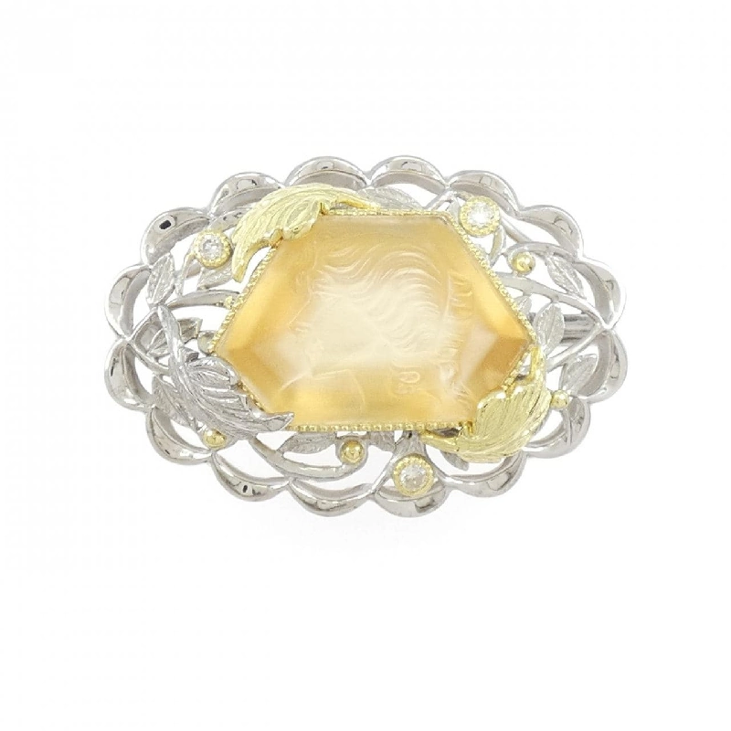 K18WG/K18YG/K14WG Citrine Brooch 12.615CT - Hàng hiệu Chính hãng 873634