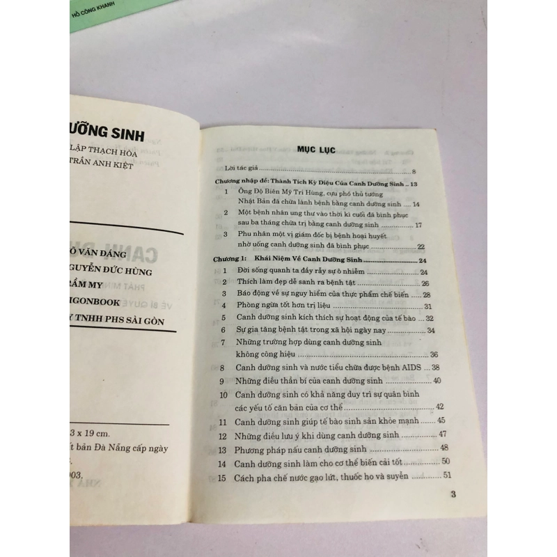 CANH DƯỠNG SINH  - 180 trang, nxb: 2003 540890