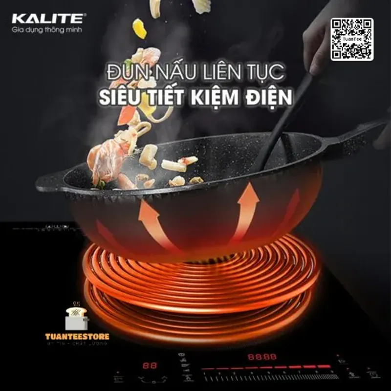 Bếp từ đôi KALITE KDI72 mặt kính sang trọng an toàn dễ vệ sinh 601479
