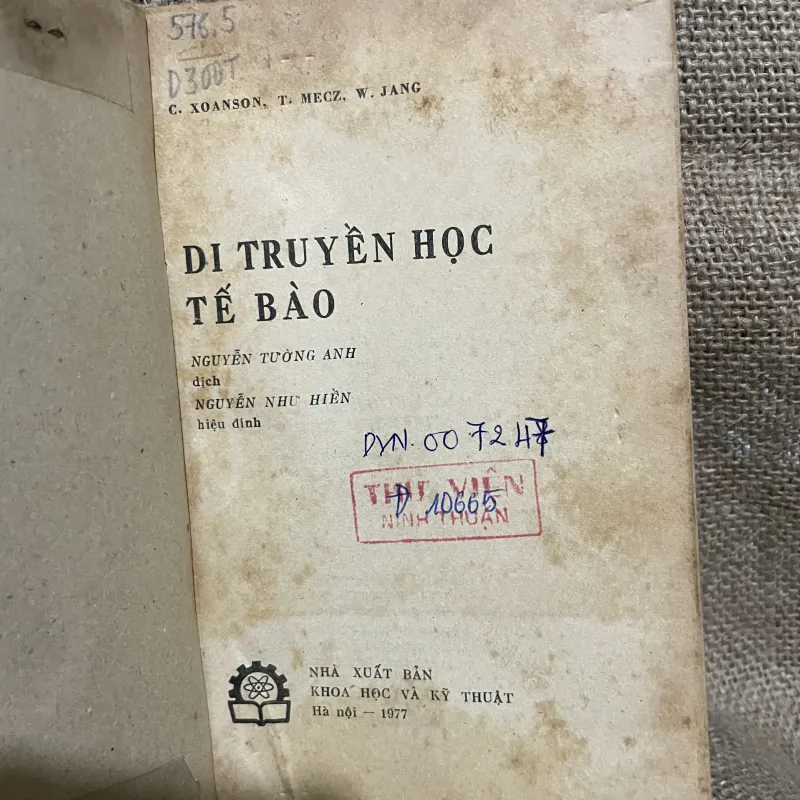 Đi truyền học tế bào -1977 - sách dịch -370 trang  990678