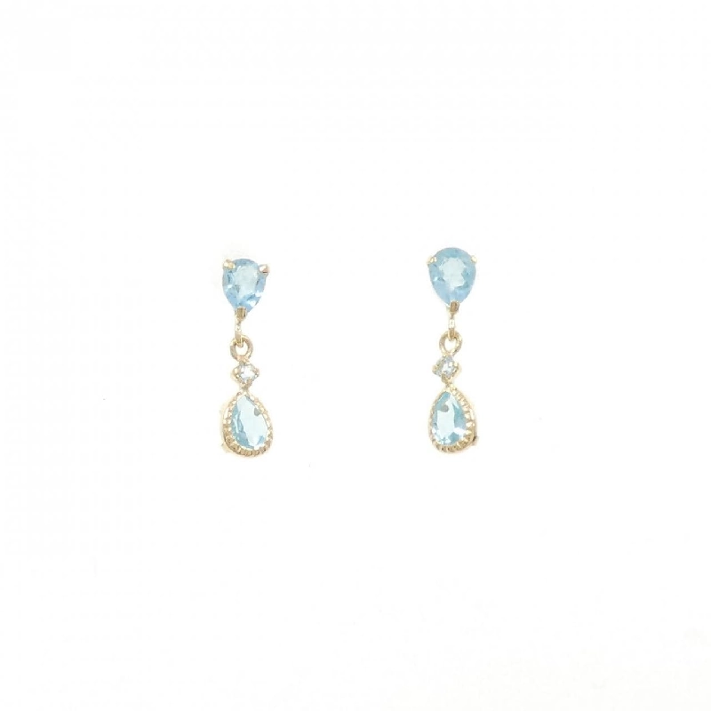 K18YG Blue Topaz Bông tai - Hàng hiệu Chính hãng 874321