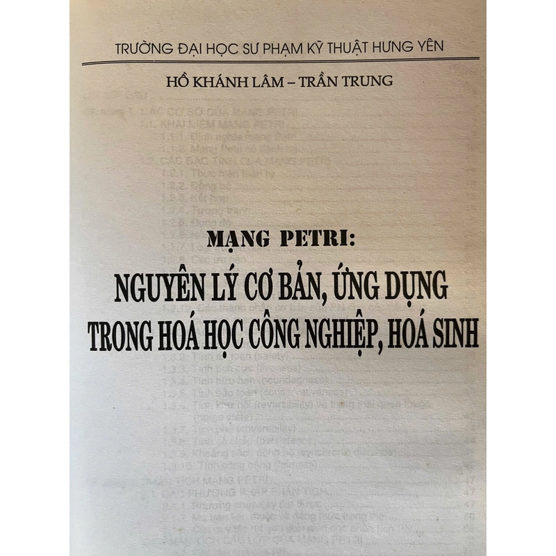 MẠNG PETRI:NGUYỄN LÝ CƠ BẢN,ỨNG DỤNG TRONG HÓA HỌC CÔNG NGHIỆT,HÓA SINH 505200