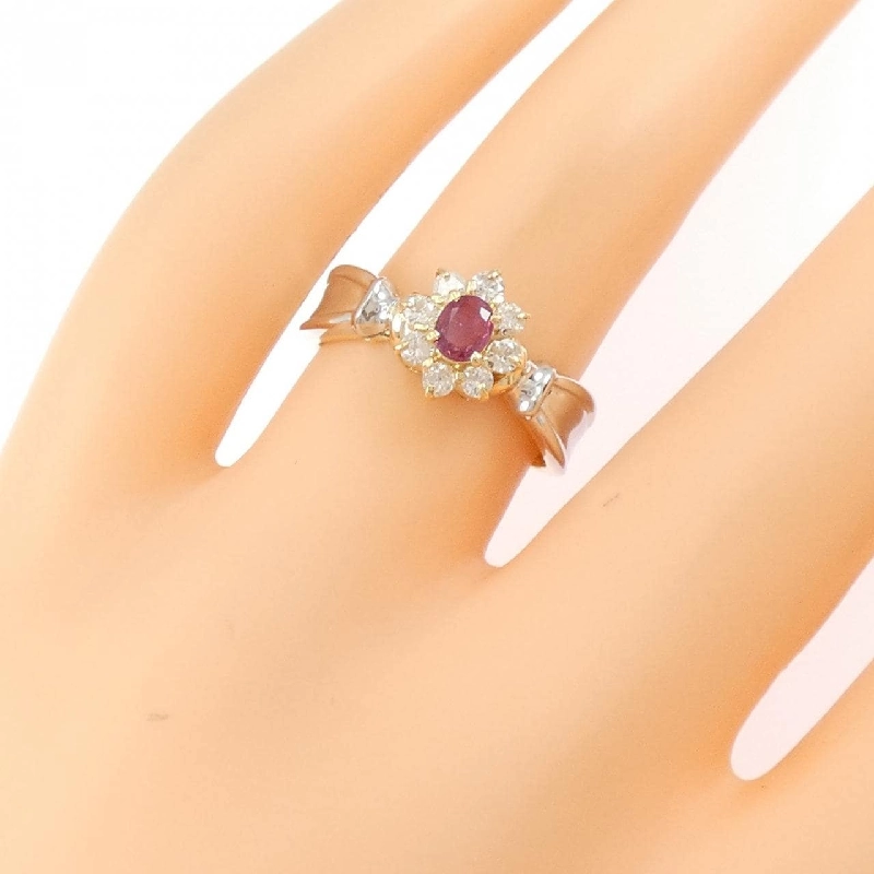 K18YG/PT900 Nhẫn Ruby - Hàng hiệu Chính hãng 854890