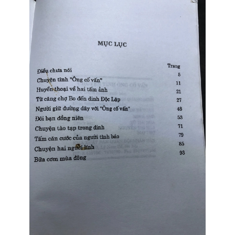 Chuyện tình ông cố vấn 2004 mới 70% ố bẩn nhẹ Võ Bá Cường HPB0906 SÁCH VĂN HỌC 164787