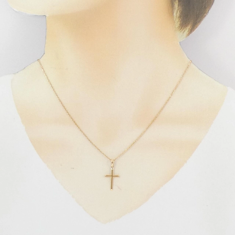 K18YG Dây chuyền hình chữ thập - Hàng hiệu Chính hãng 858523