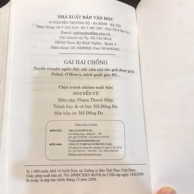 GÁI HAI CHỒNG (Tuyển truyện đạt giải Nobel), bìa cứng, xb 2008 485267
