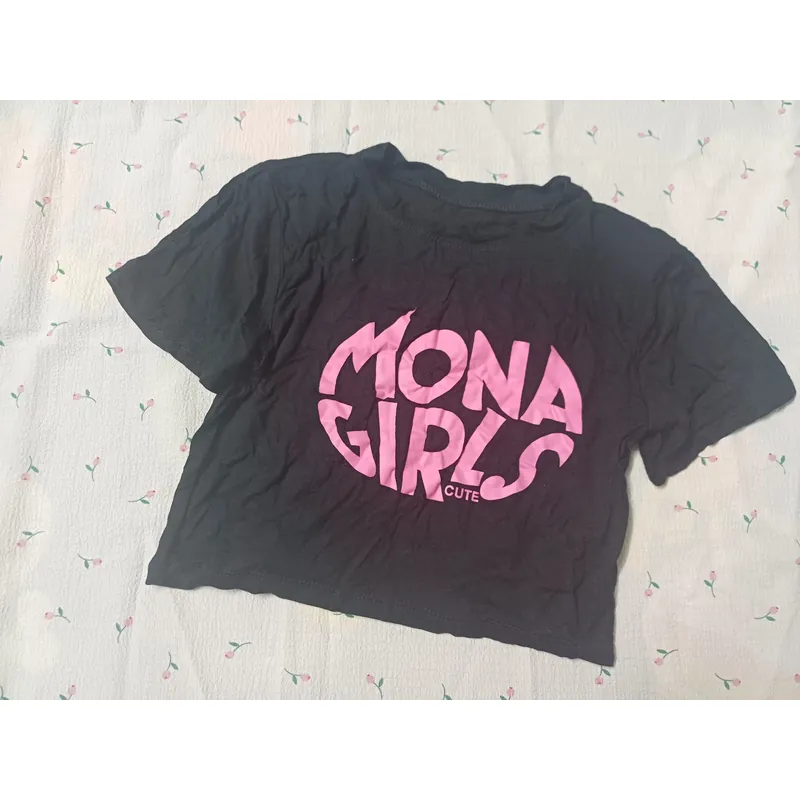 ÁO CROPTOP NỮ CHỮ IN - MÀU ĐEN 739003